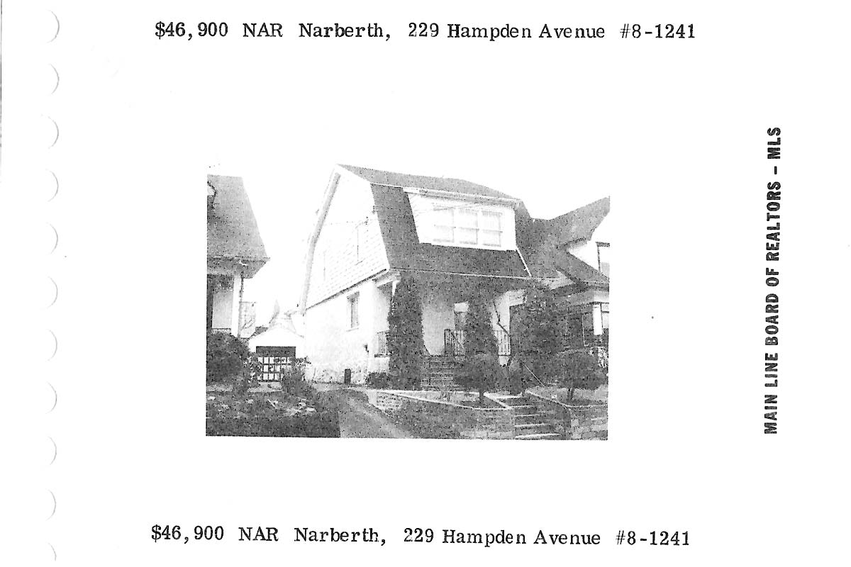 229 Hampden Avenue real estate listing, 1978