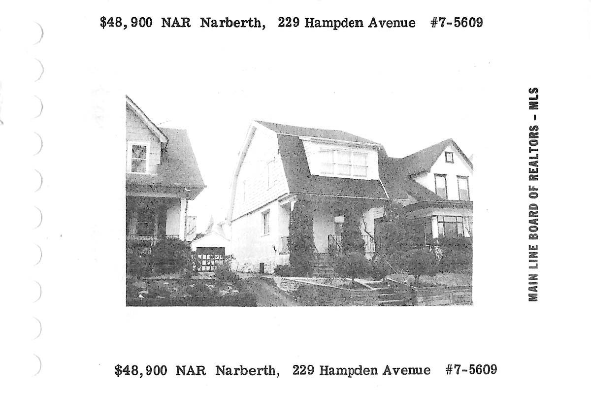 229 Hampden Avenue real estate listing, 1977