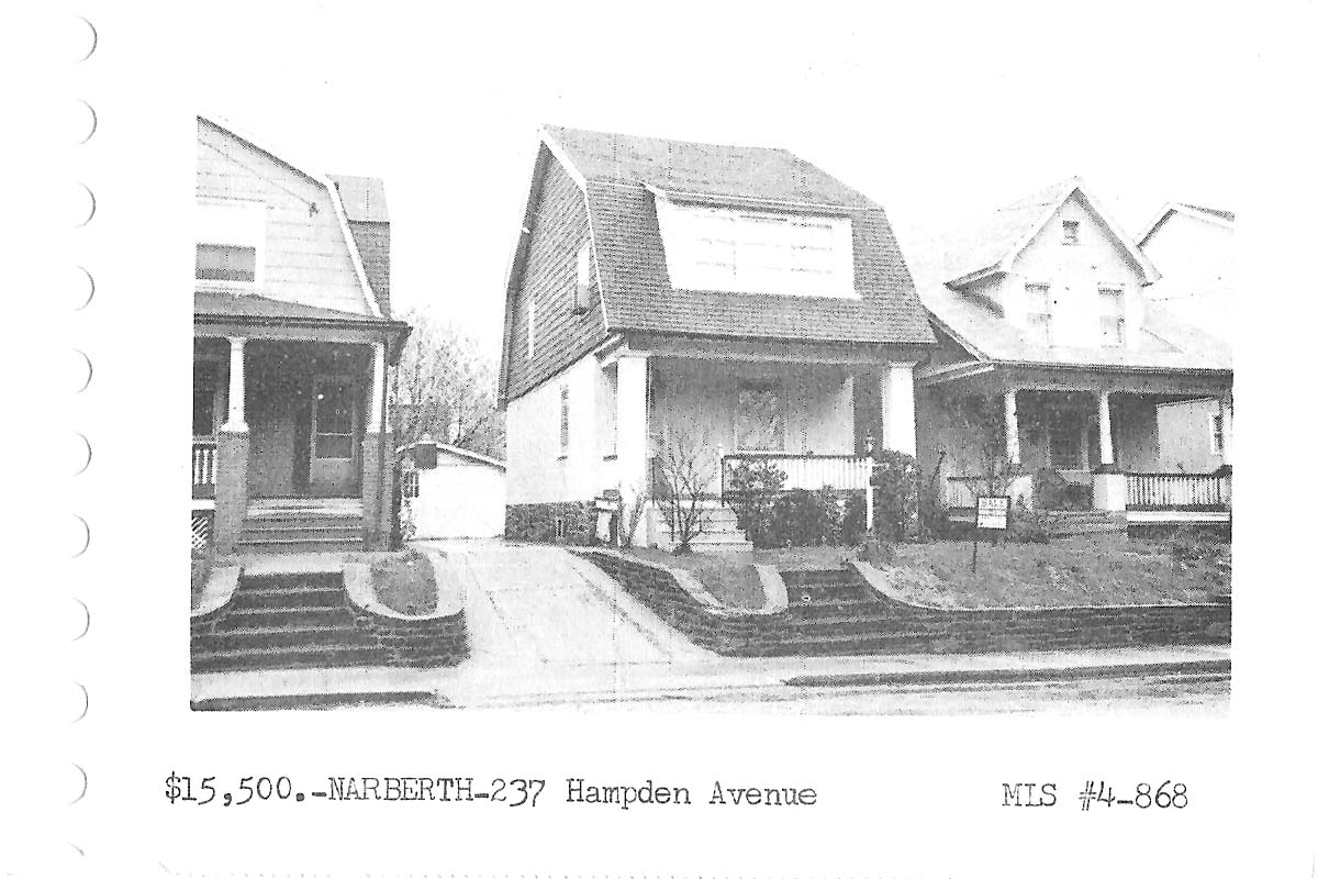 237 Hampden Avenue real estate listing, 1964