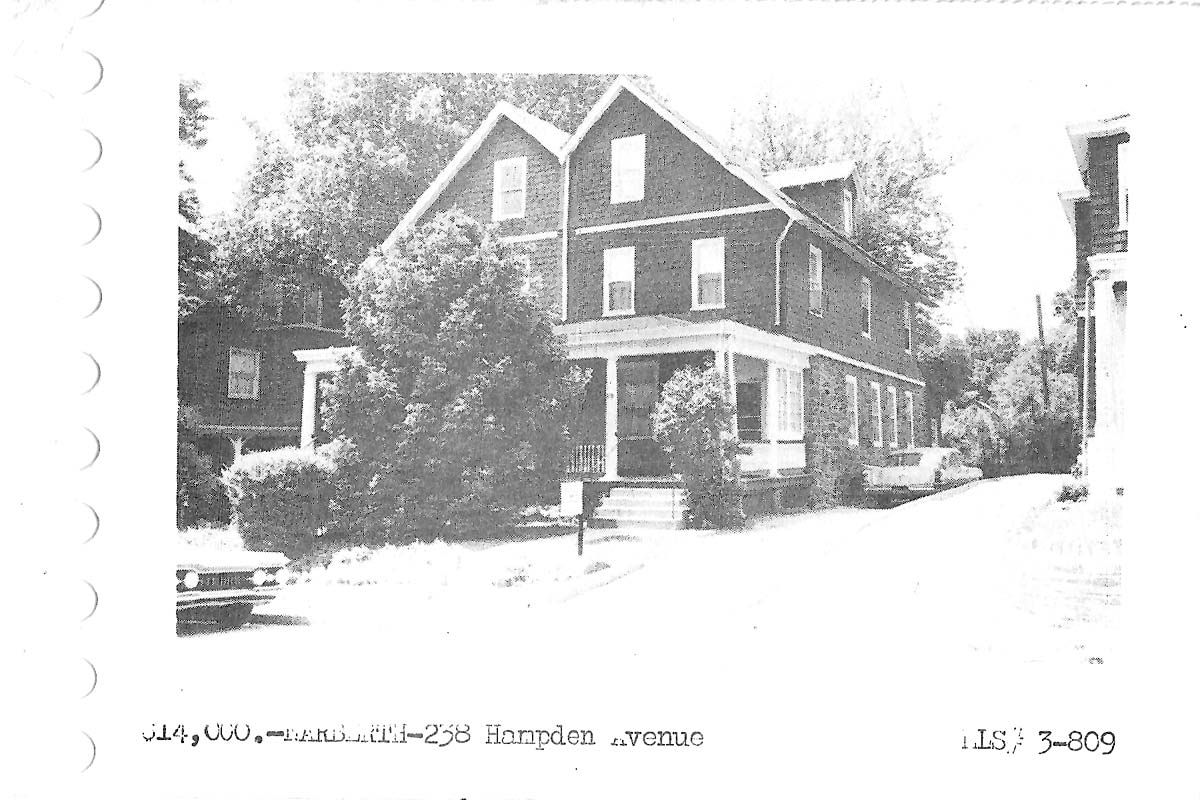238 Hampden Avenue real estate listing, 1963