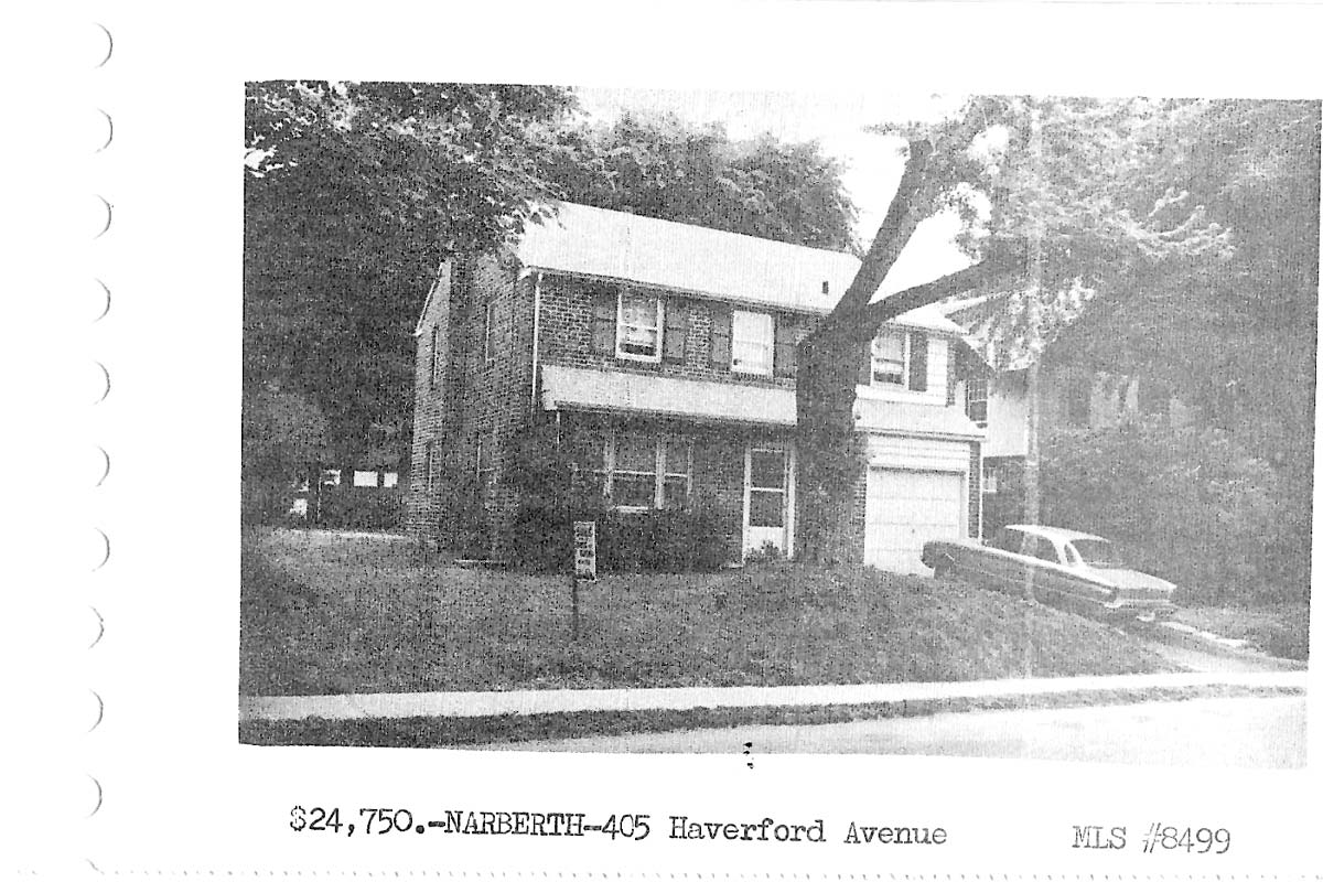 405 Haverford Avenue real estate listing, 1961