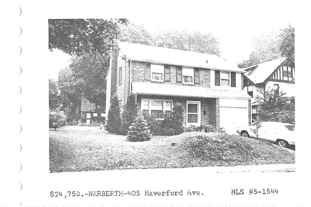 405 Haverford Avenue real estate listing, 1965