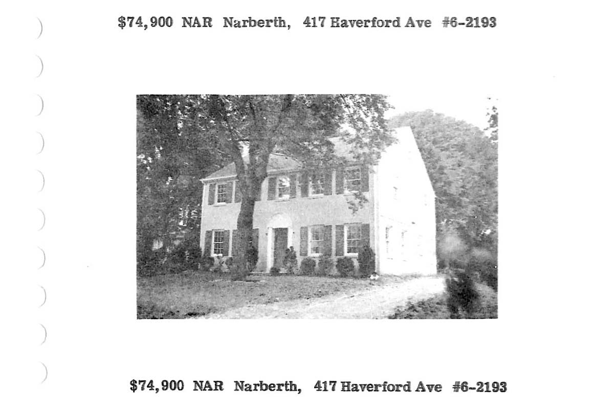 417 Haverford Avenue real estate listing, 1976
