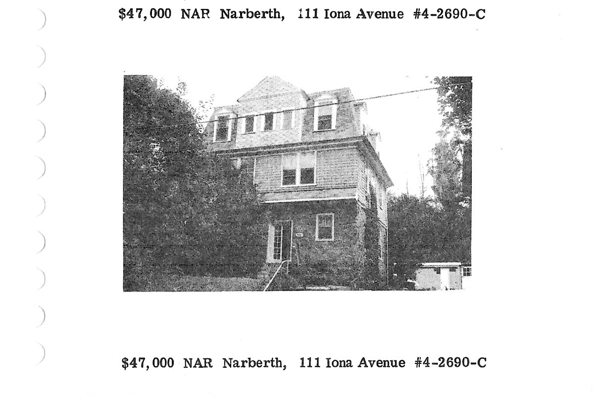 111 Iona Avenue real estate listing, 1974