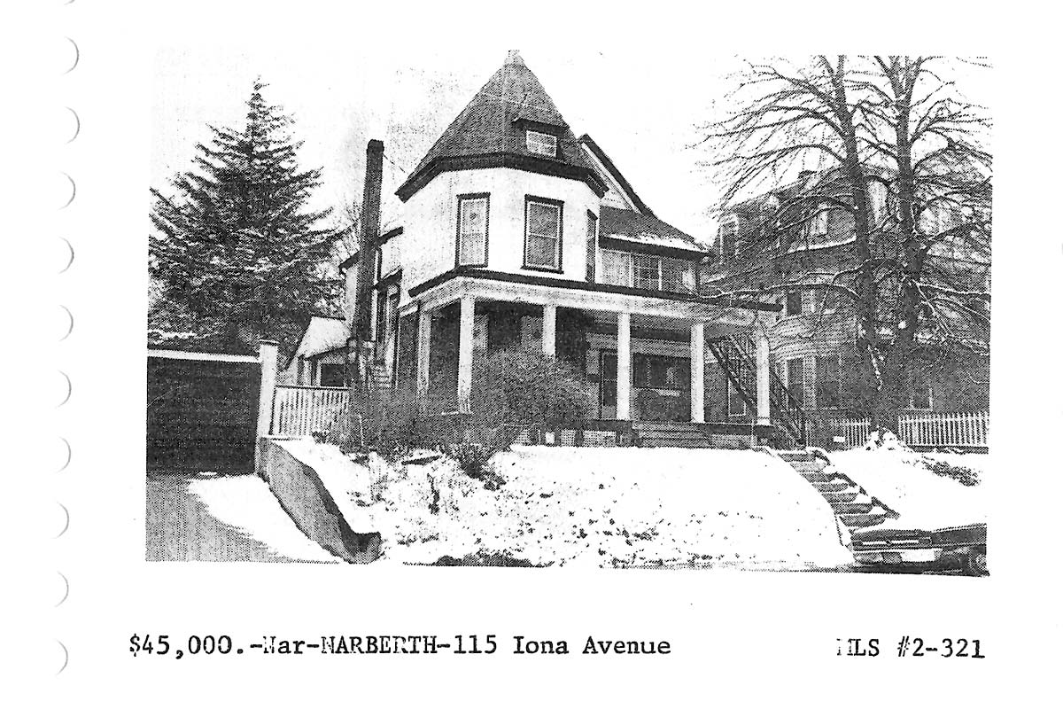 115 Iona Avenue real estate listing, 1972