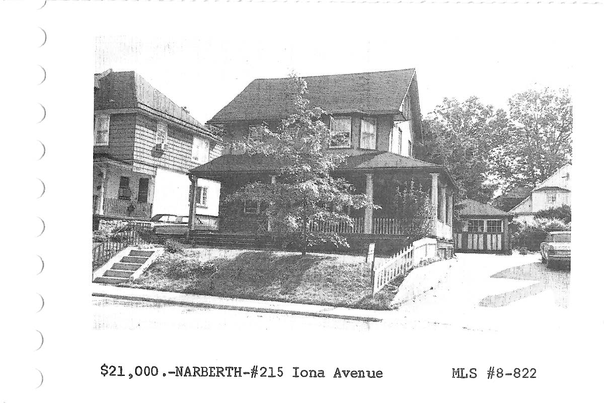 215 Iona Avenue real estate listing, 1968