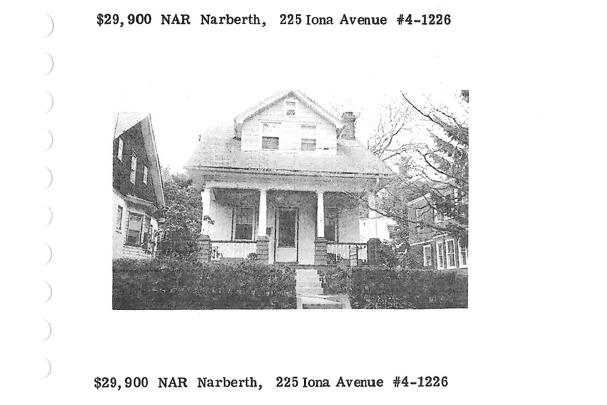 225 Iona Avenue real estate listing, 1974