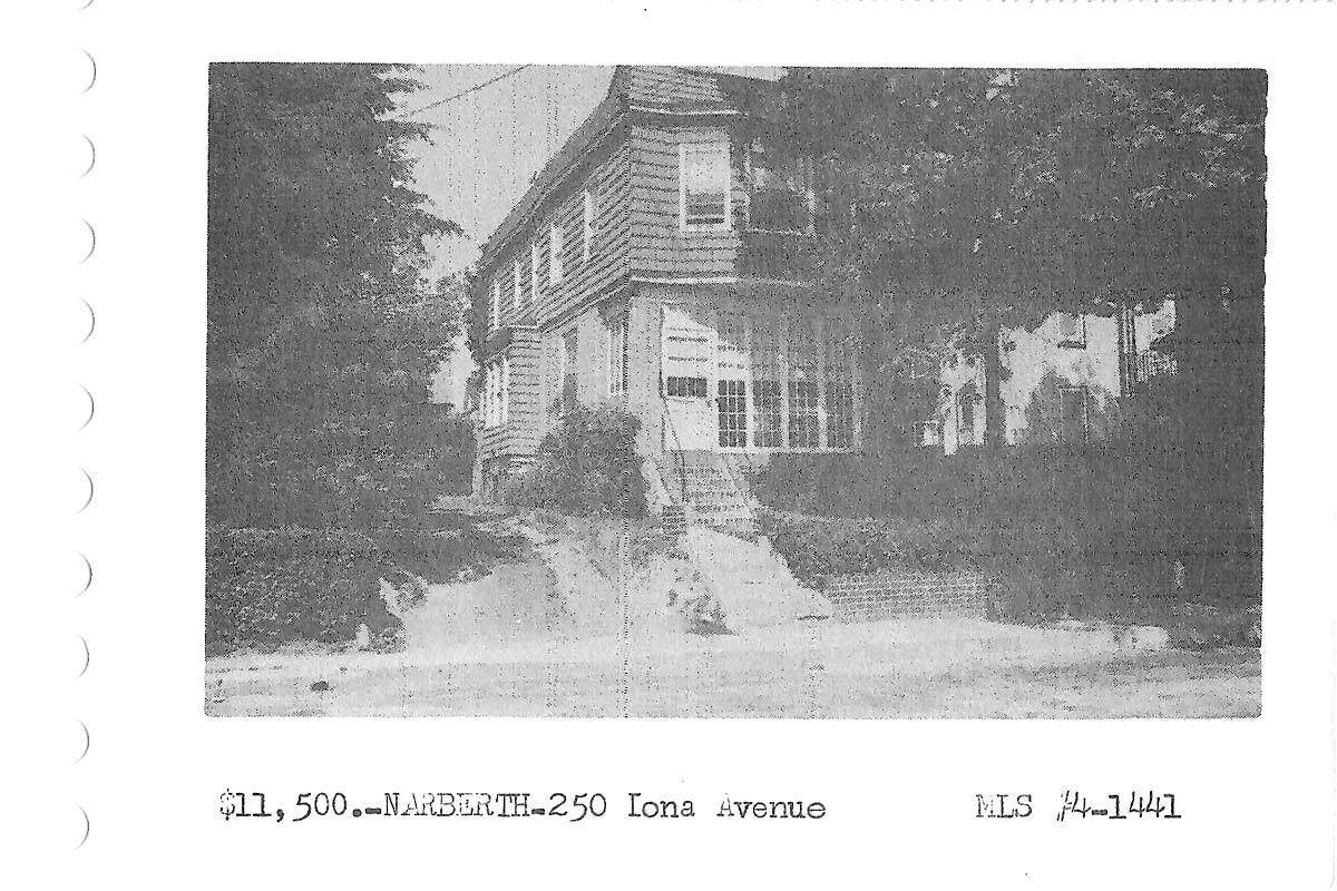 250 Iona Avenue real estate listing, 1964