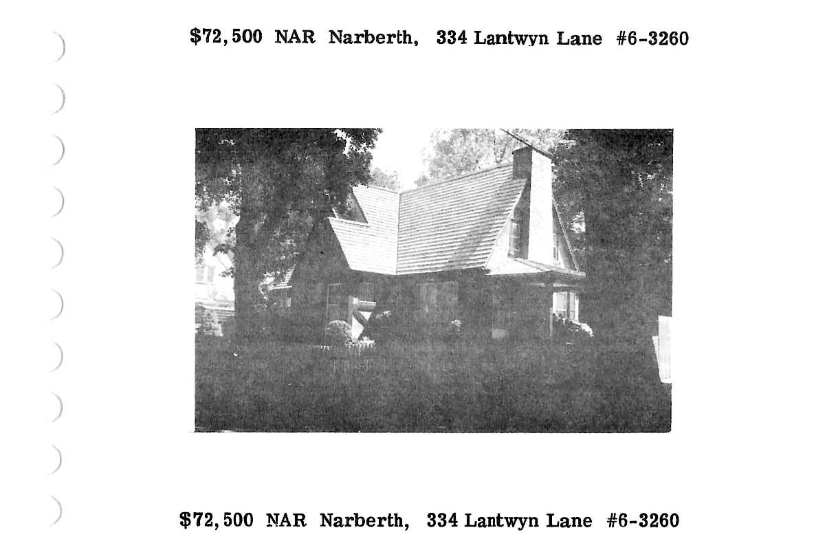 334 Lantwyn Lane real estate listing, 1976