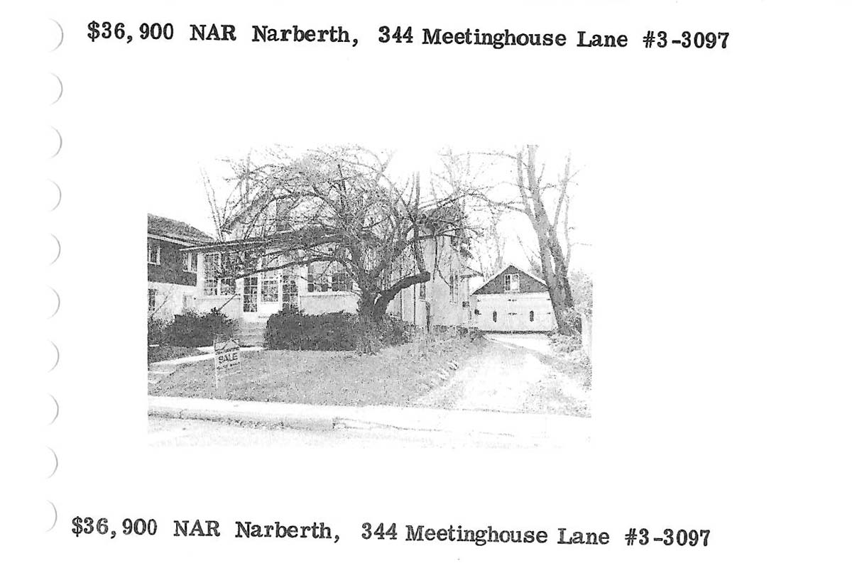 344 Meeting House Lane real estate listing, 1973