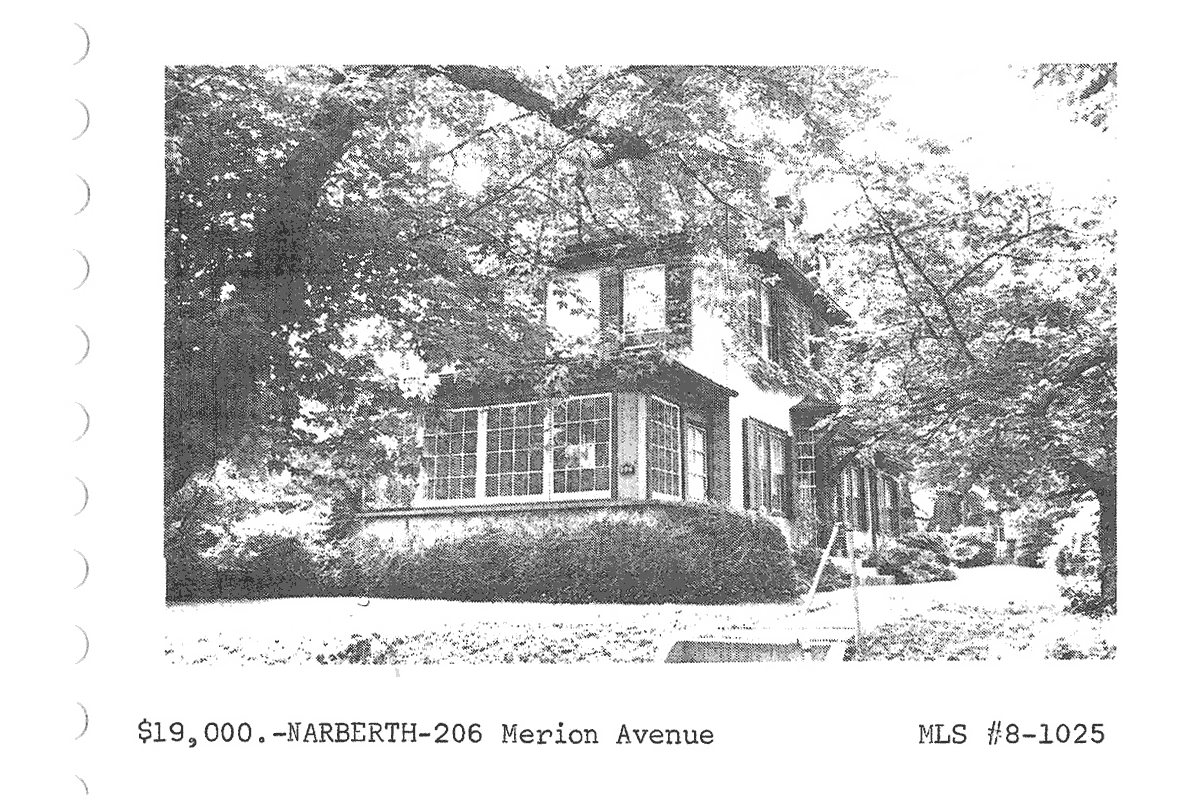206 Merion Avenue real estate listing, 1968