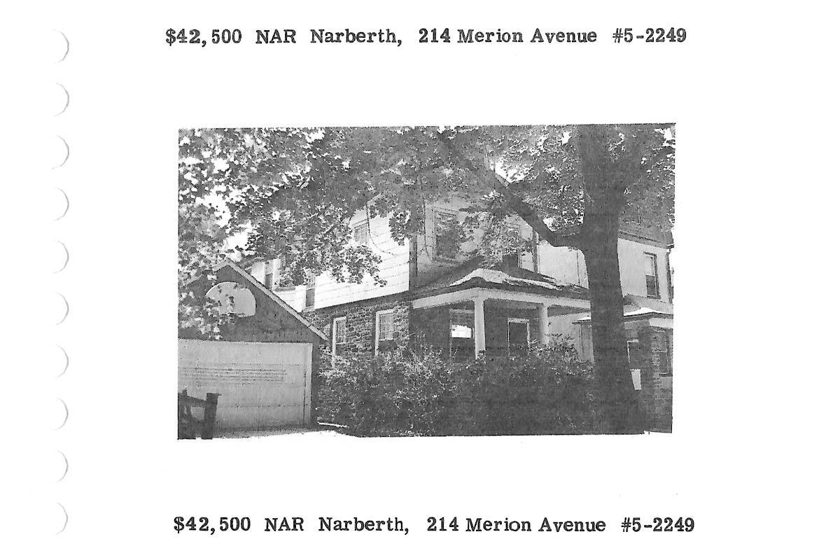 214 Merion Avenue real estate listing, 1975