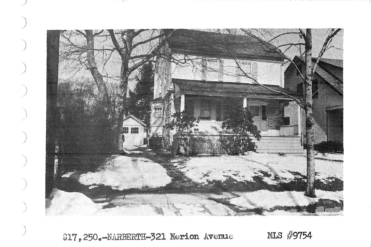 321 Merion Avenue real estate listing, 1962