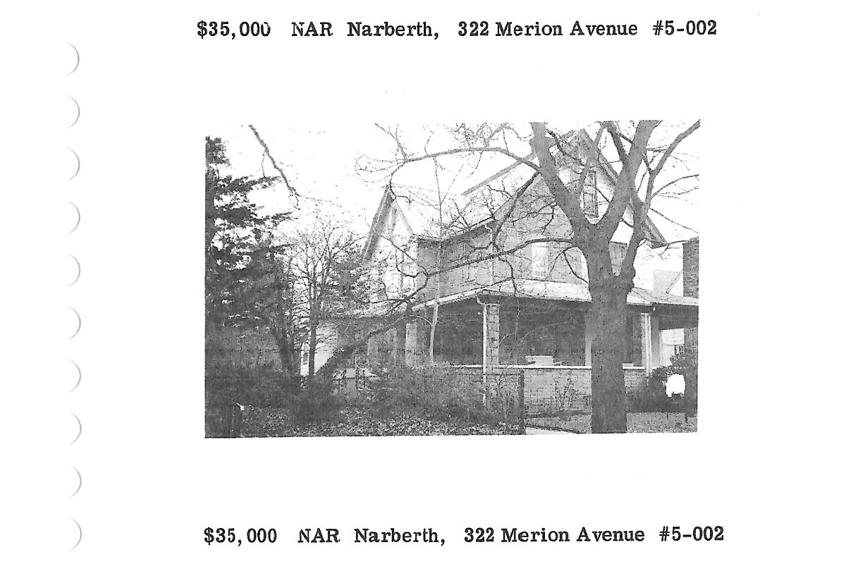 322 Merion Avenue real estate listing, 1975