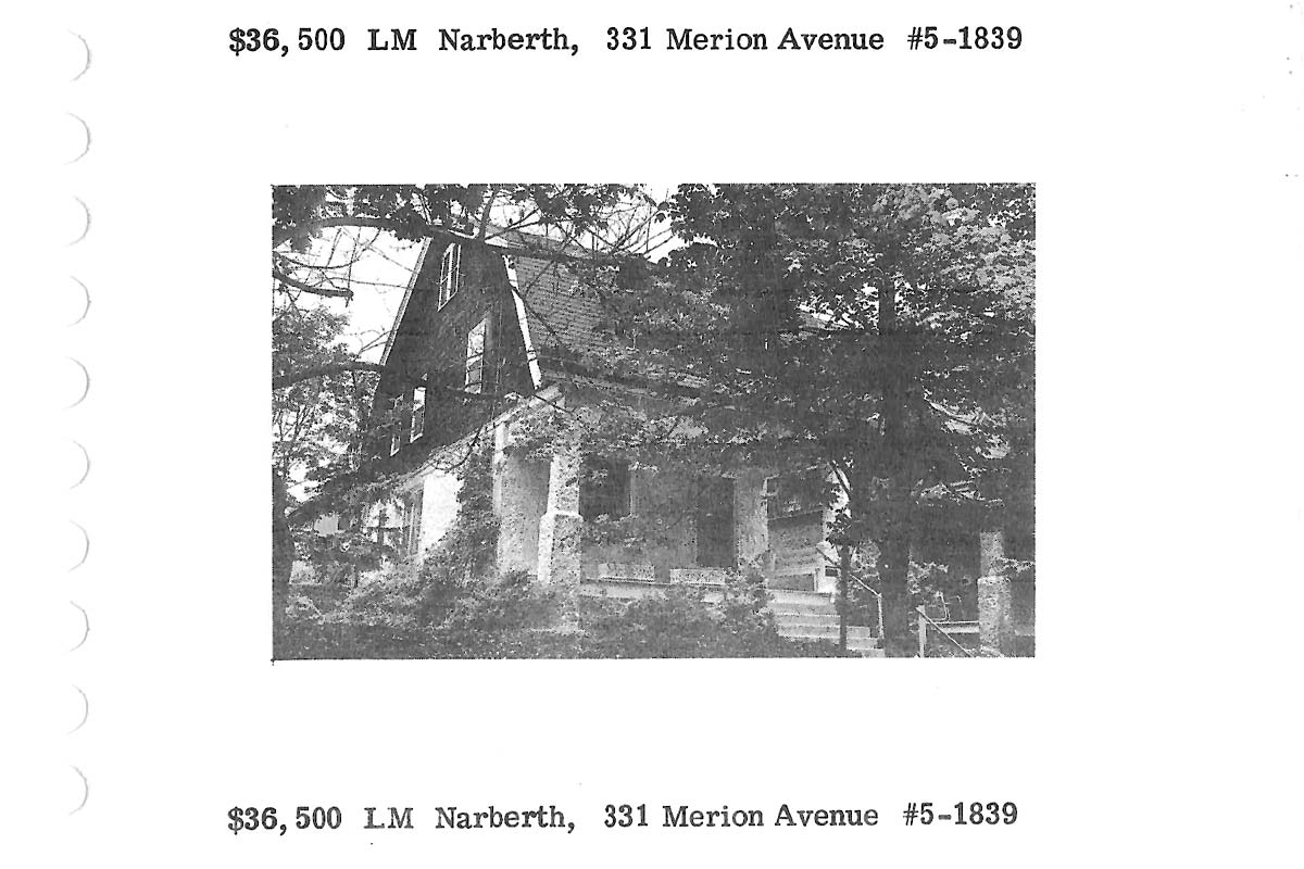 331 Merion Avenue real estate listing, 1975