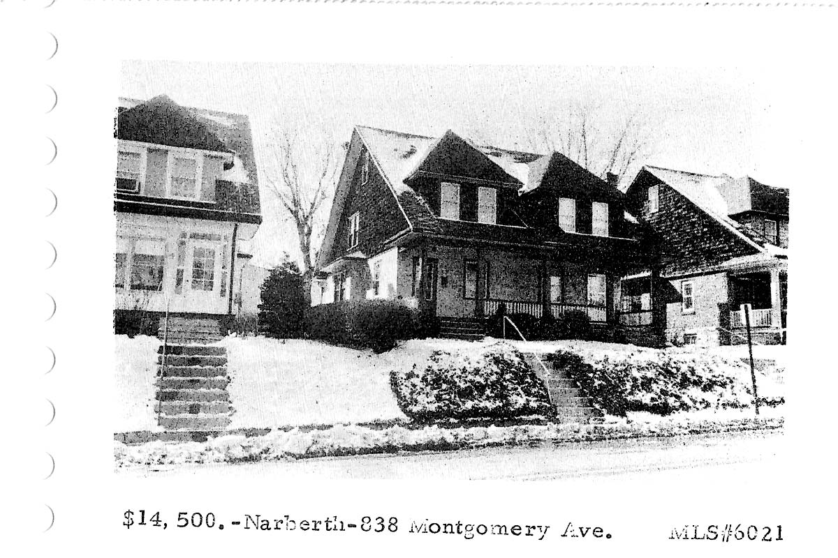 838 Montgomery Avenue real estate listing, 1960