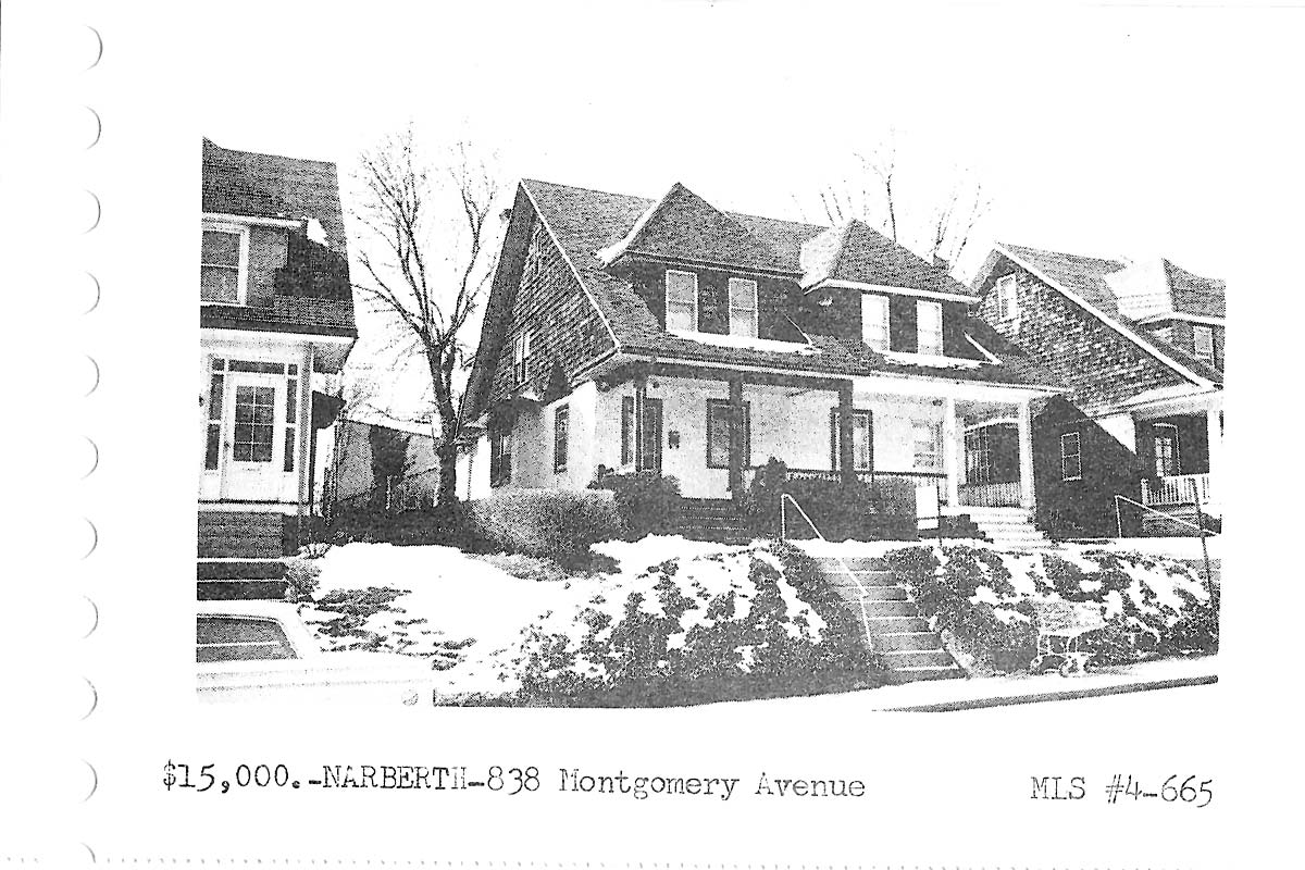 838 Montgomery Avenue real estate listing, 1964