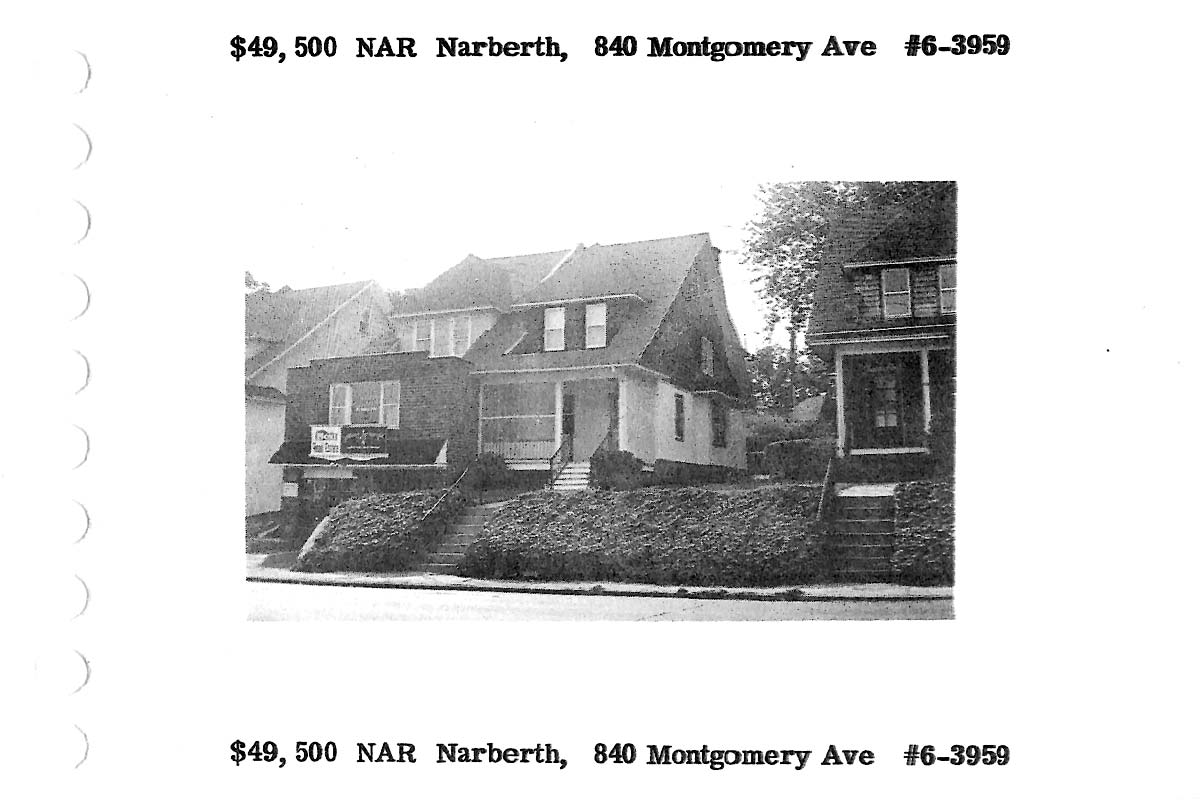 840 Montgomery Avenue real estate listing, 1976