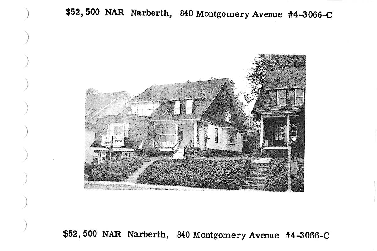 840 Montgomery Avenue real estate listing, 1974