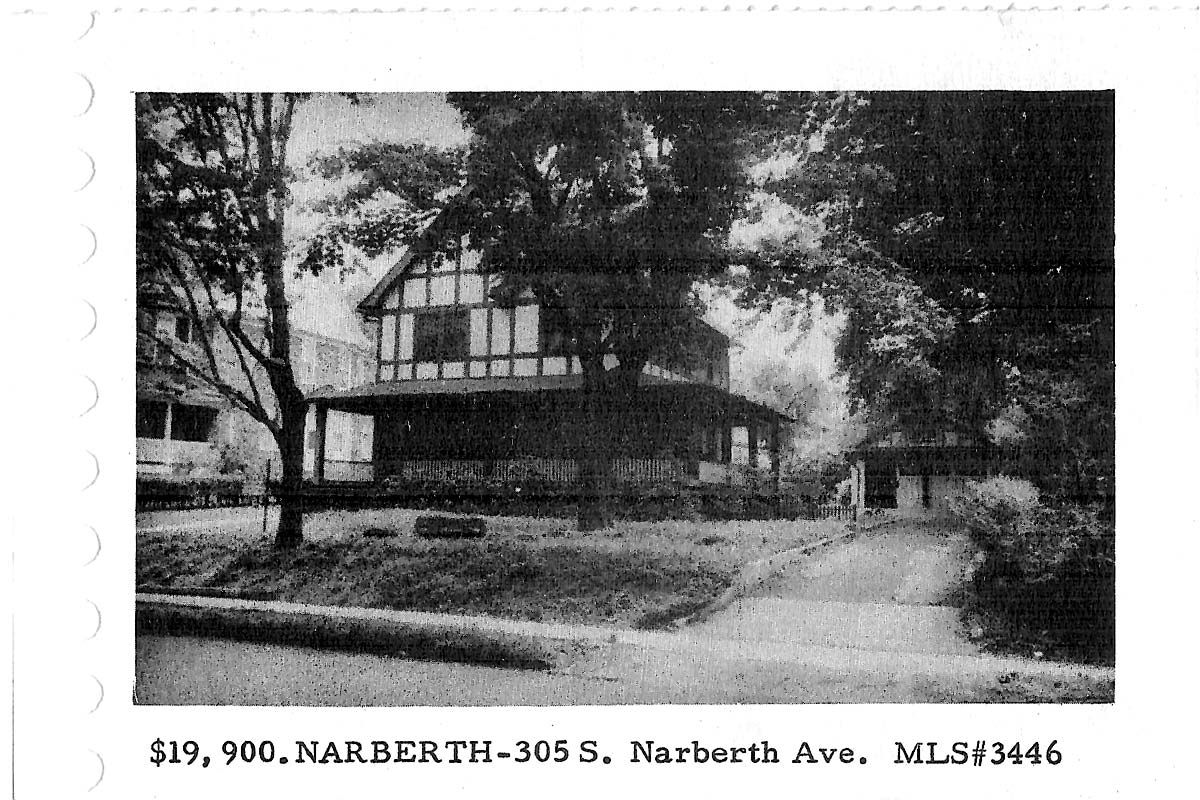 305 S. Narberth Avenue real estate listing, 1958