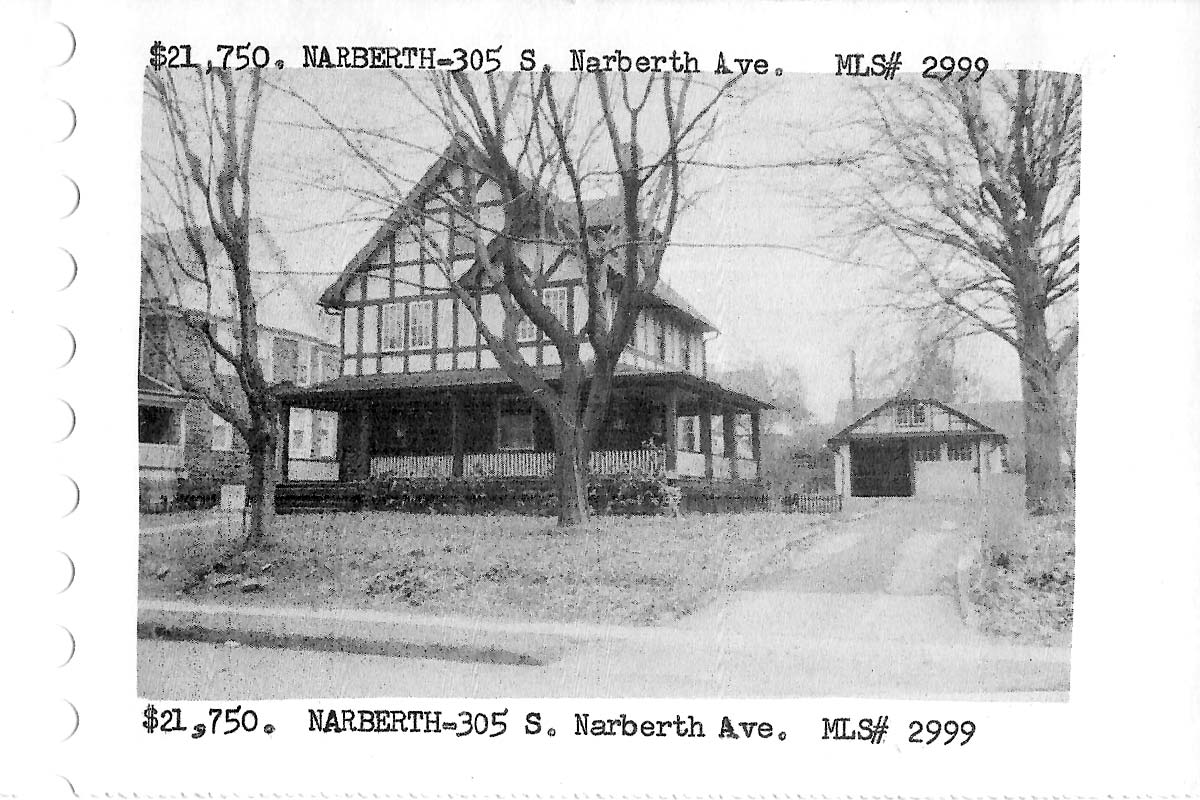 305 S. Narberth Avenue real estate listing, 1958
