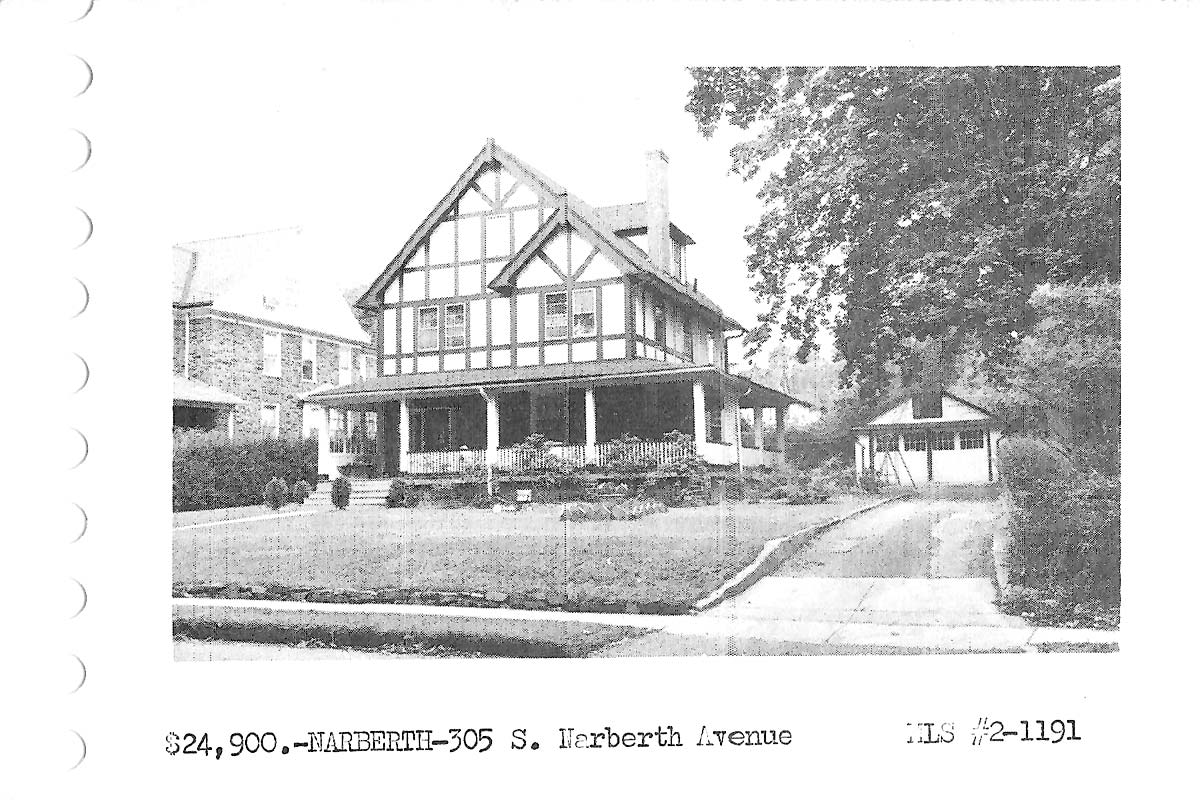 305 S. Narberth Avenue real estate listing, 1962