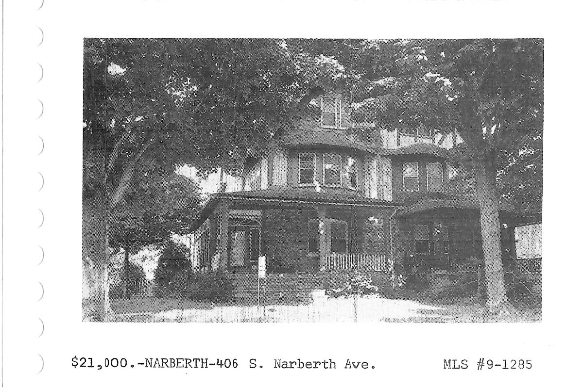 406 S. Narberth Avenue real estate listing, 1969