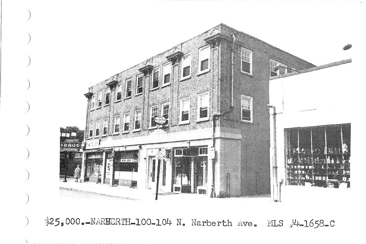 100 N. Narberth Avenue real estate listing, 1964