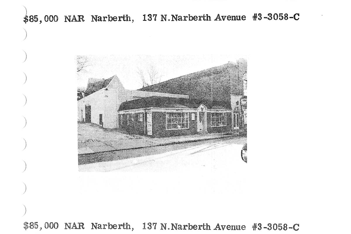 137 N. Narberth Avenue real estate listing, 1973