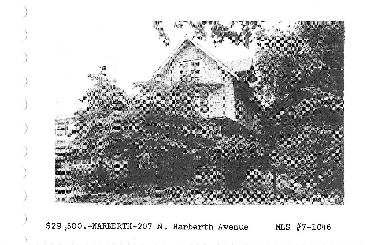207 N. Narberth Avenue real estate listing, 1967