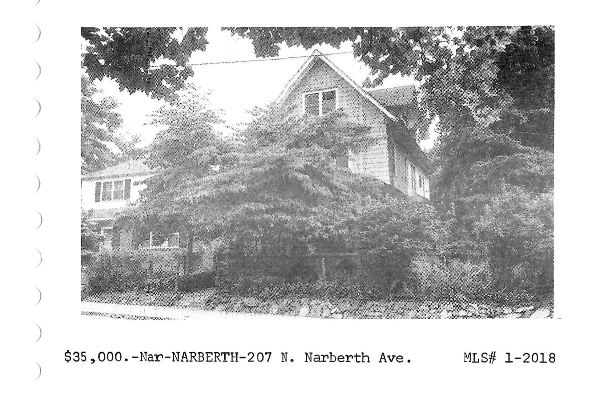207 N. Narberth Avenue real estate listing, 1971
