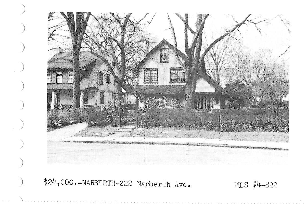 222 N. Narberth Avenue real estate listing, 1964