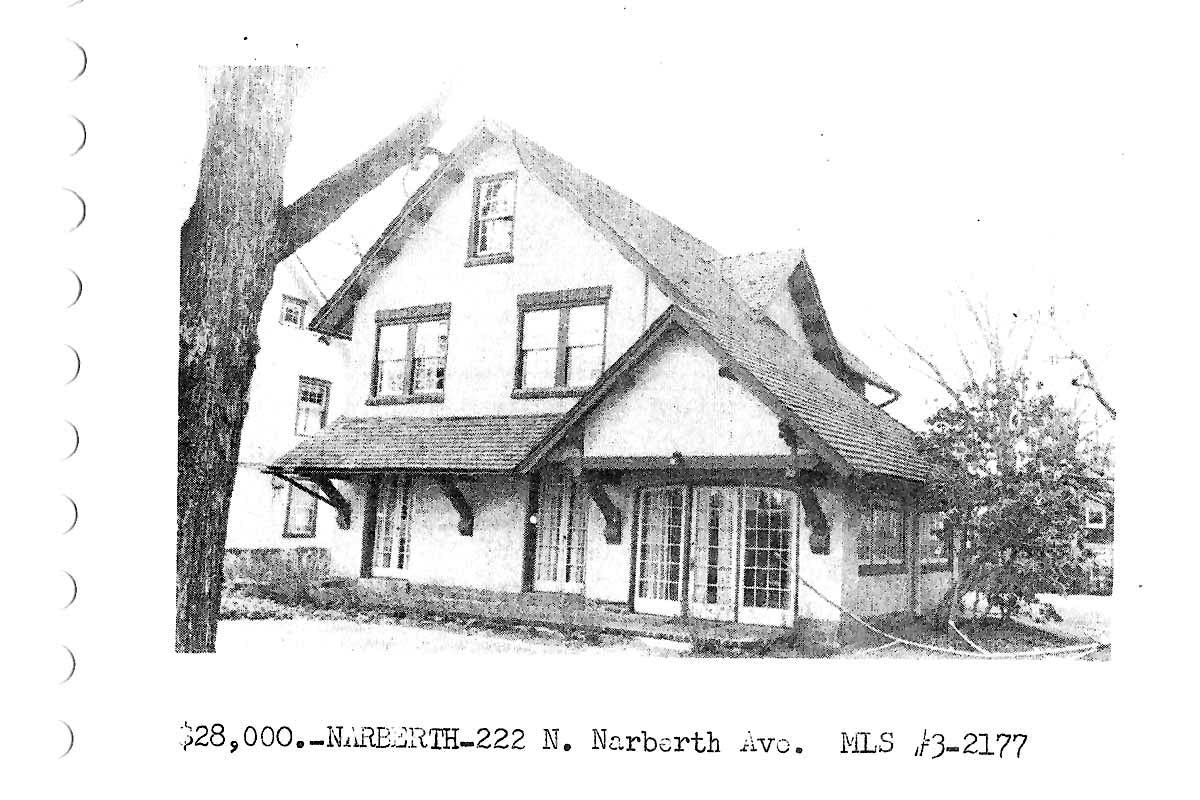 222 N. Narberth Avenue real estate listing, 1963
