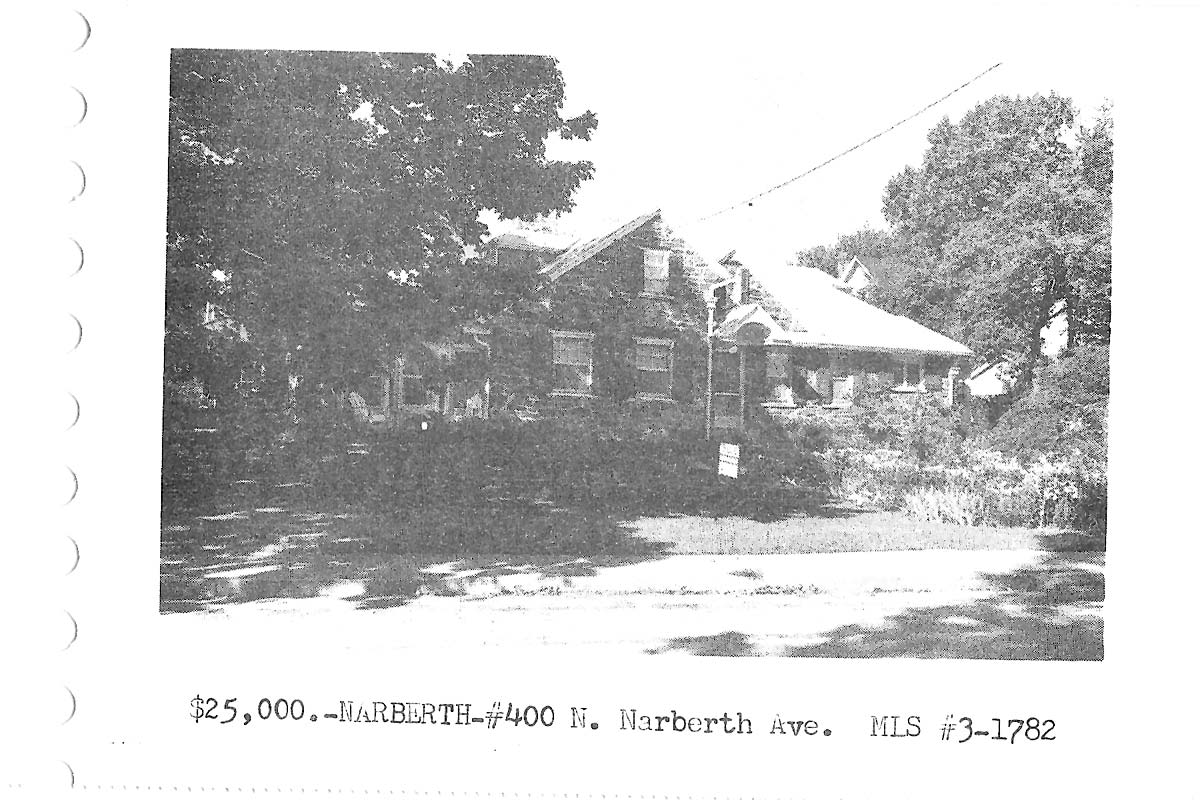 400 N. Narberth Avenue real estate listing, 1964