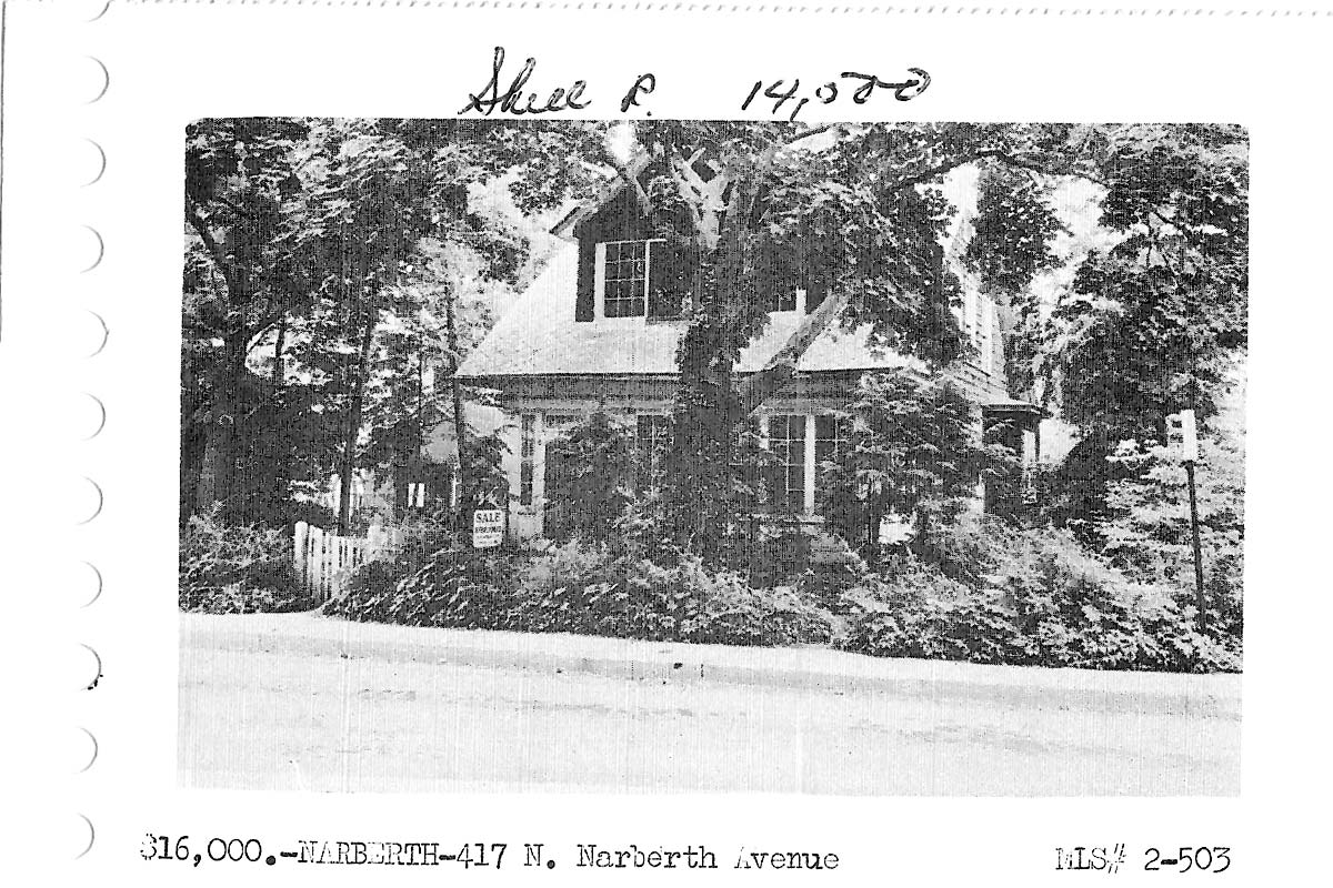 417 N. Narberth Avenue real estate listing, 1962