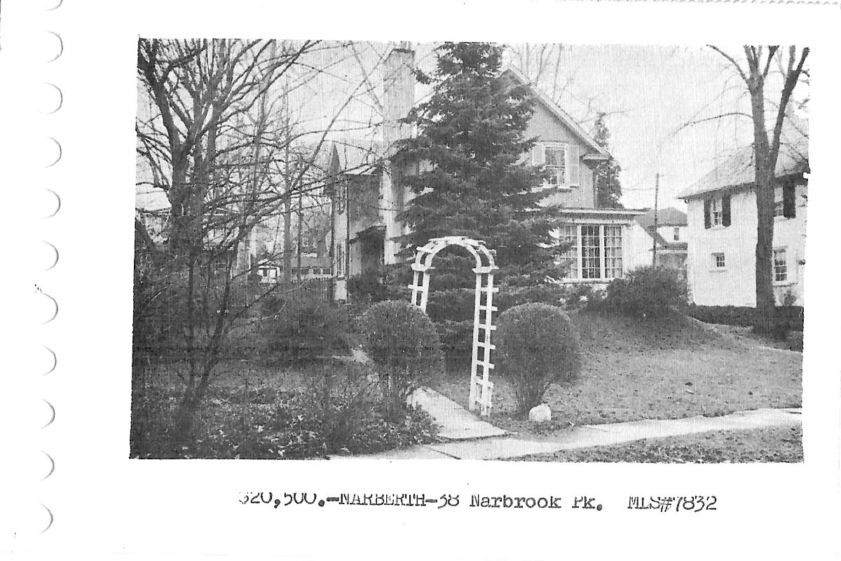 38 Narbrook Park real estate listing, 1961