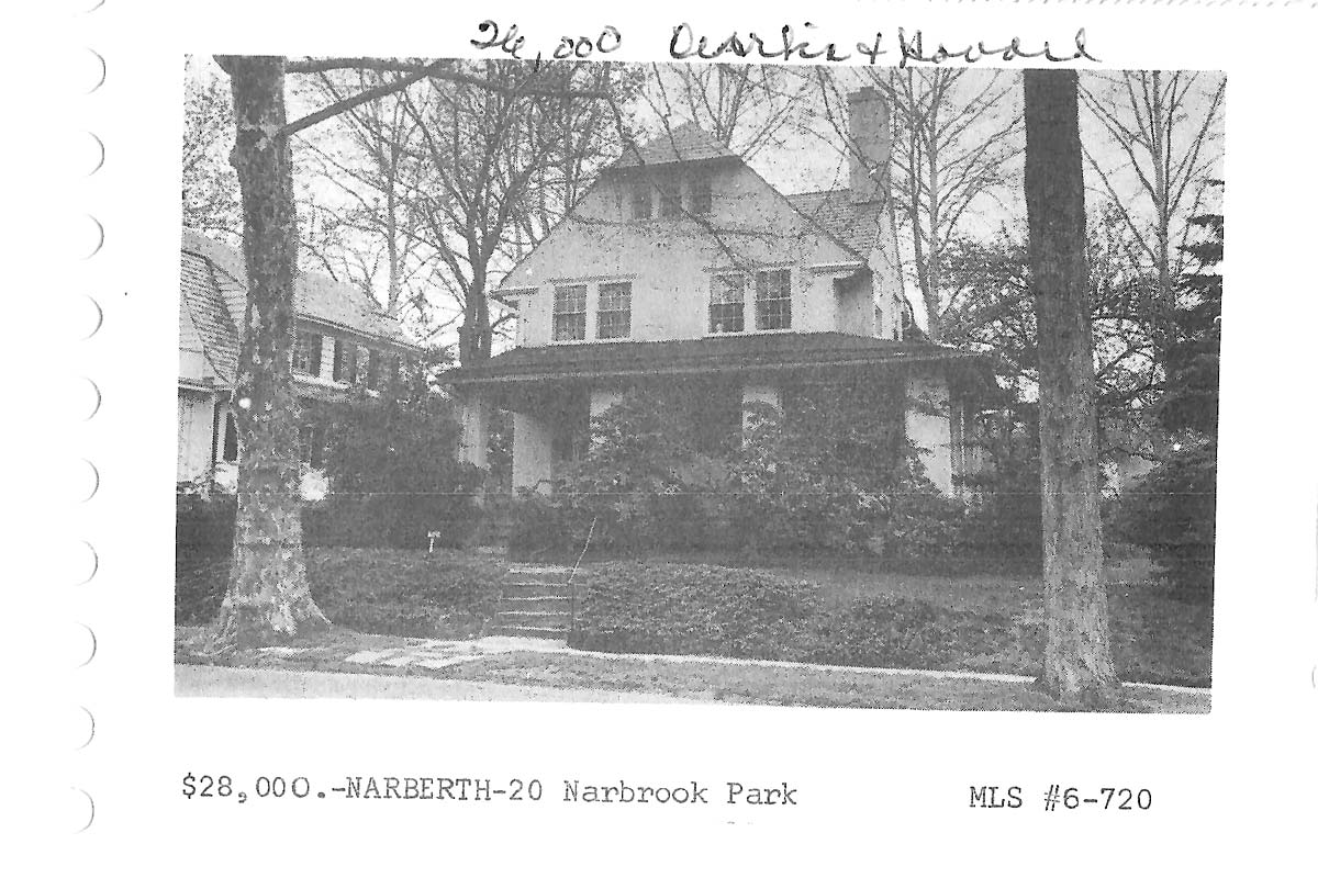 20 Narbrook Park real estate listing, 1966