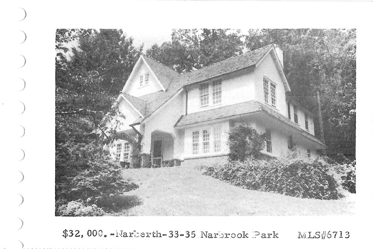 33 Narbrook Park real estate listing, 1960