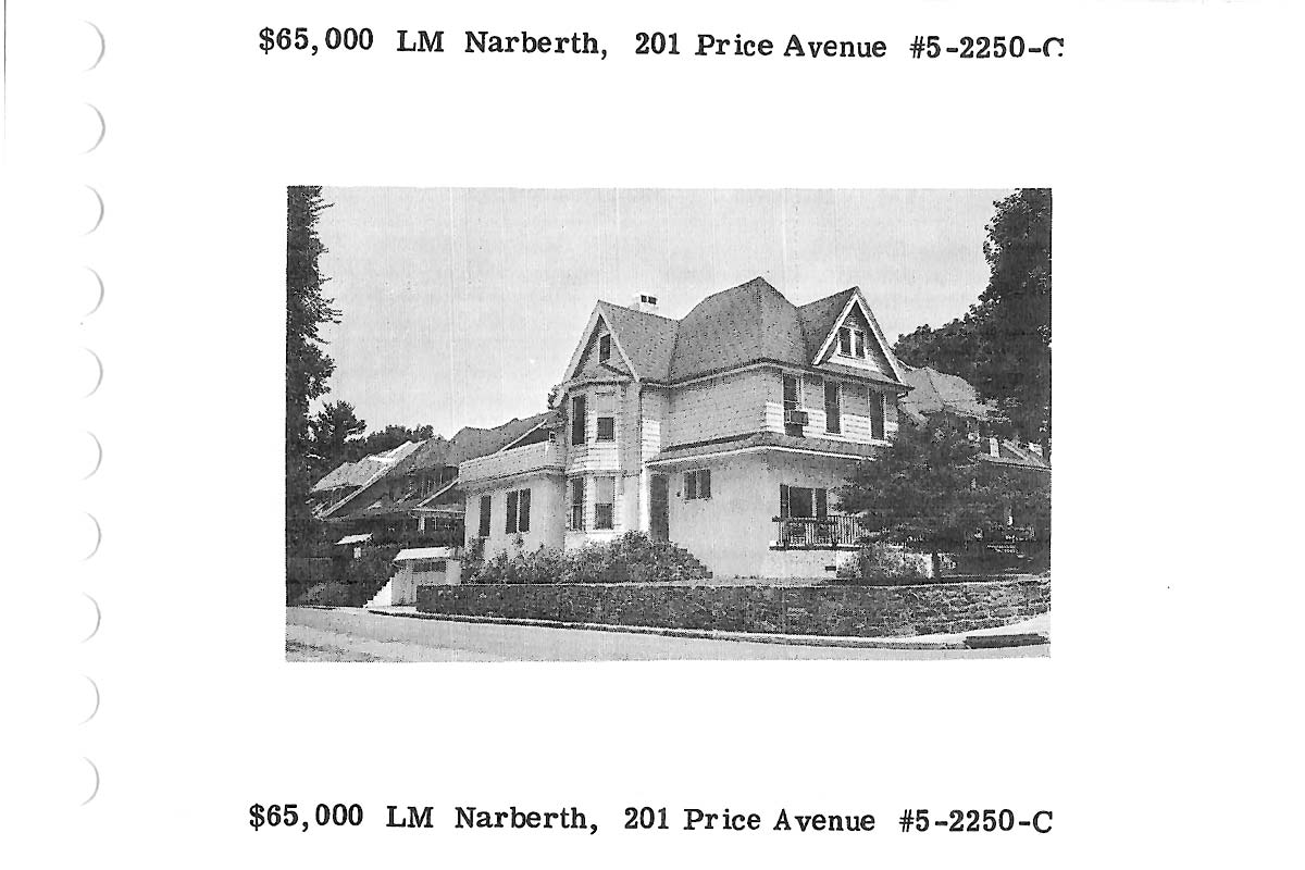 201 Price Avenue real estate listing, 1975