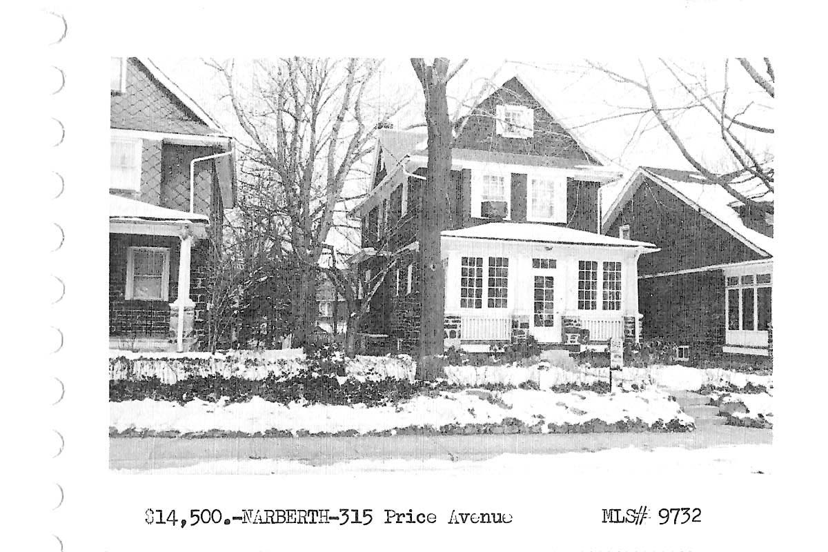 315 Price Avenue real estate listing, 1962