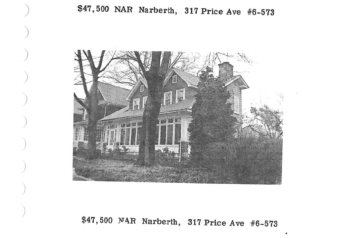 317 Price Avenue real estate listing, 1976