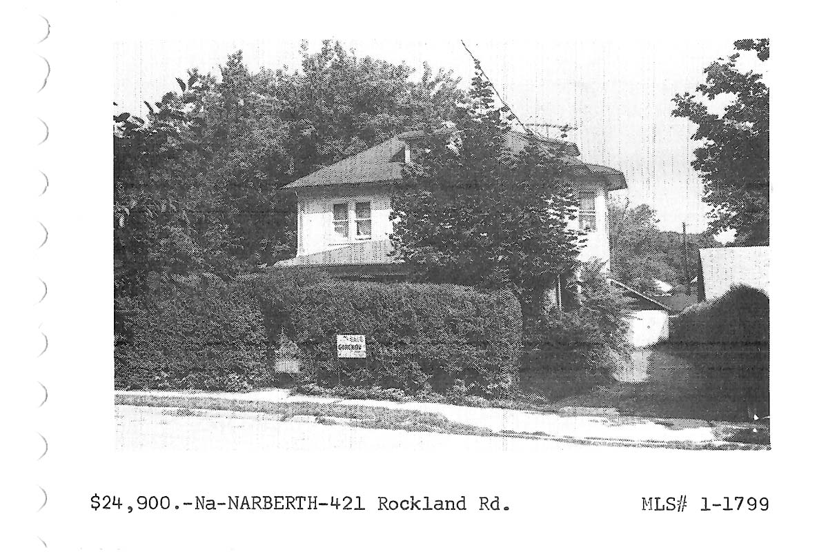 421 Rockland Avenue real estate listing, 1971