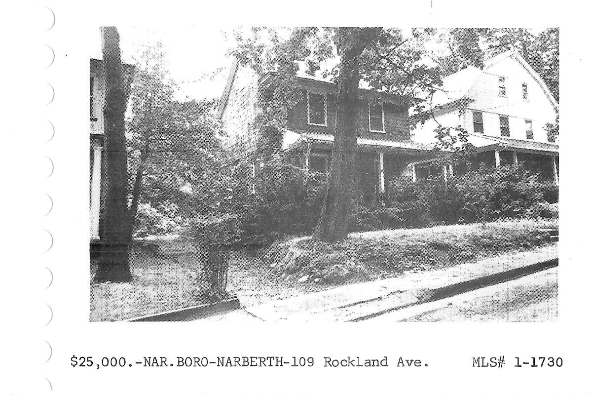 109 Rockland Avenue real estate listing, 1971