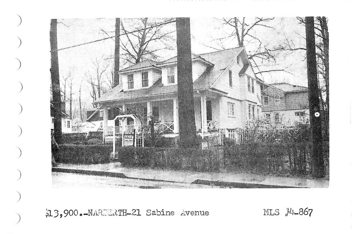 21 Sabine Avenue real estate listing, 1964