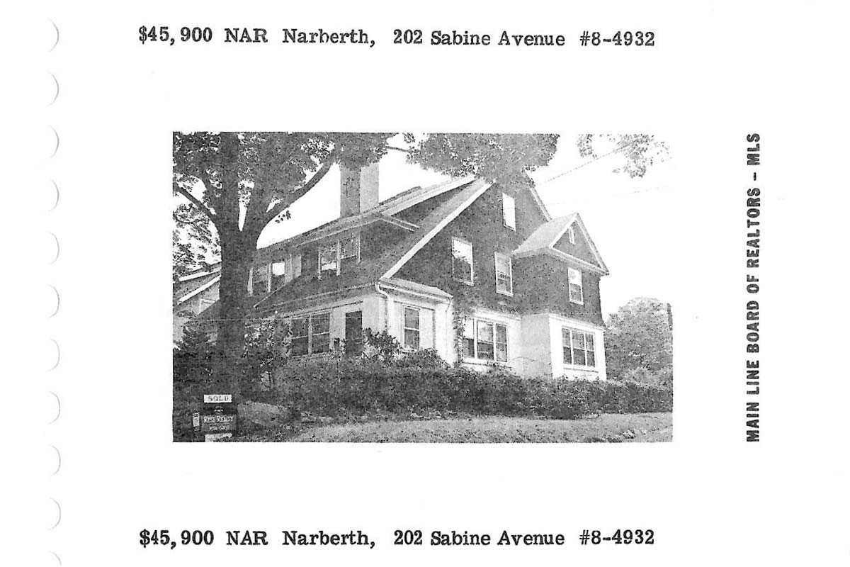 202 Sabine Avenue real estate listing, 1978