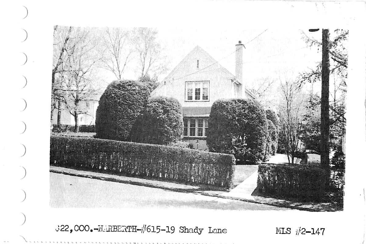 615 Shady Lane real estate listing, 1962