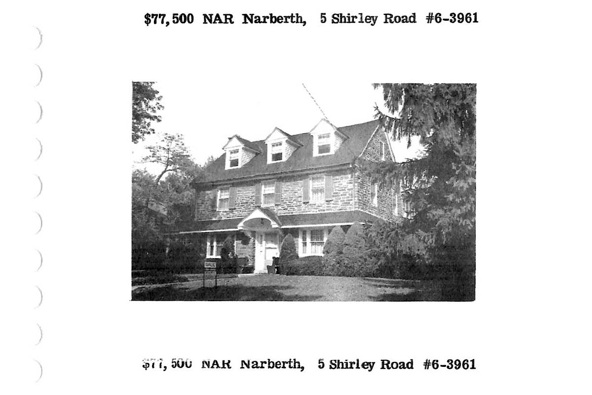 5 Shirley Road real estate listing, 1976