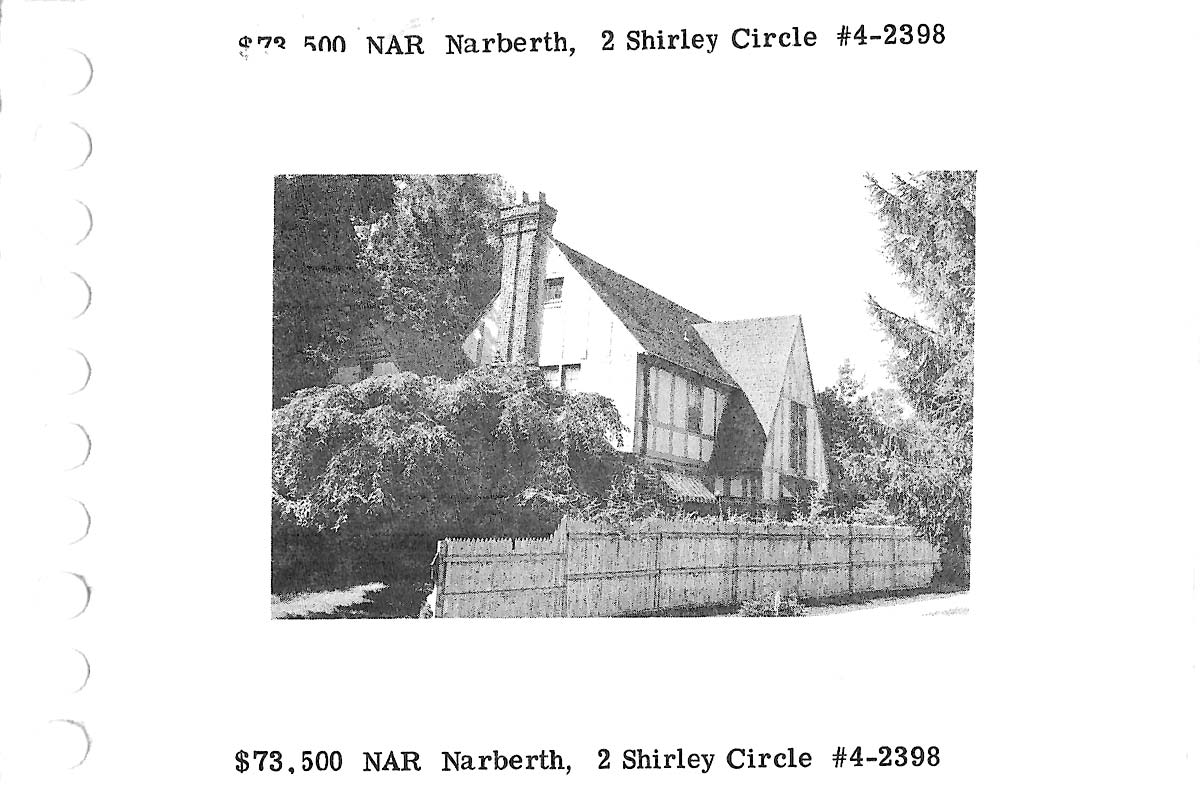 2 Shirley Circle real estate listing, 1974