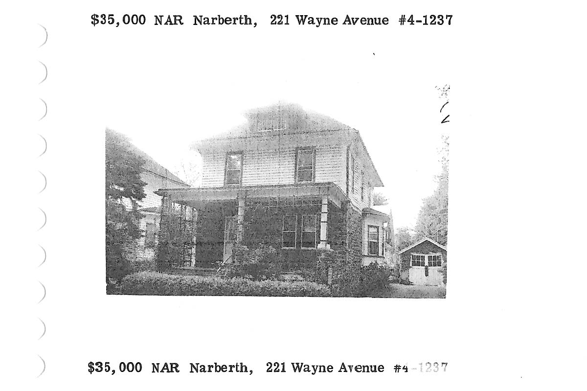 221 Wayne Avenue real estate listing, 1974