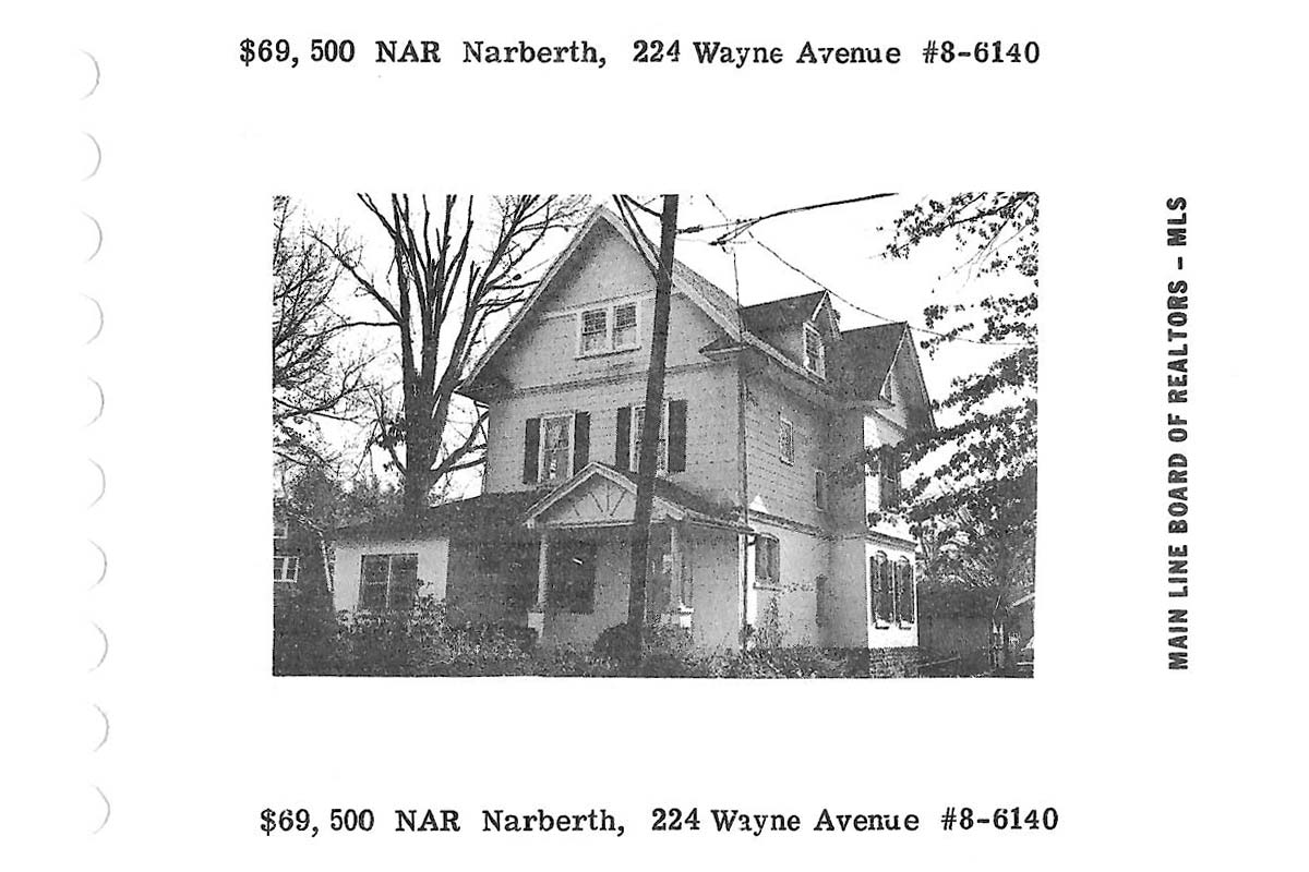 224 Wayne Avenue real estate listing, 1978